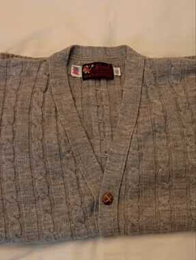Light Gray Vintage Jersild Cable Knit Cardigan Sweater